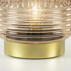 Tafellamp op batterij Lipa amber glas