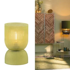 Tafellamp Phoebe licht olijfgroen op batterijen