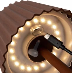 Tafellamp roest bruin oplaadbaar inclusief LED IP54