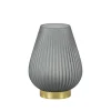 Tafellamp Tajera op batterij mat grijs/goud