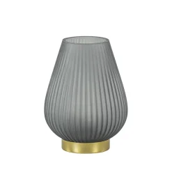 Tafellamp Tajera op batterij mat grijs/goud