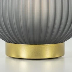 Tafellamp Tajera op batterij mat grijs/goud