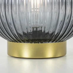 Tafellamp Tajera van Light and Living op batterij grijs/goud