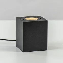 Tafelspot/vloerspot Rebel zwart vierkant