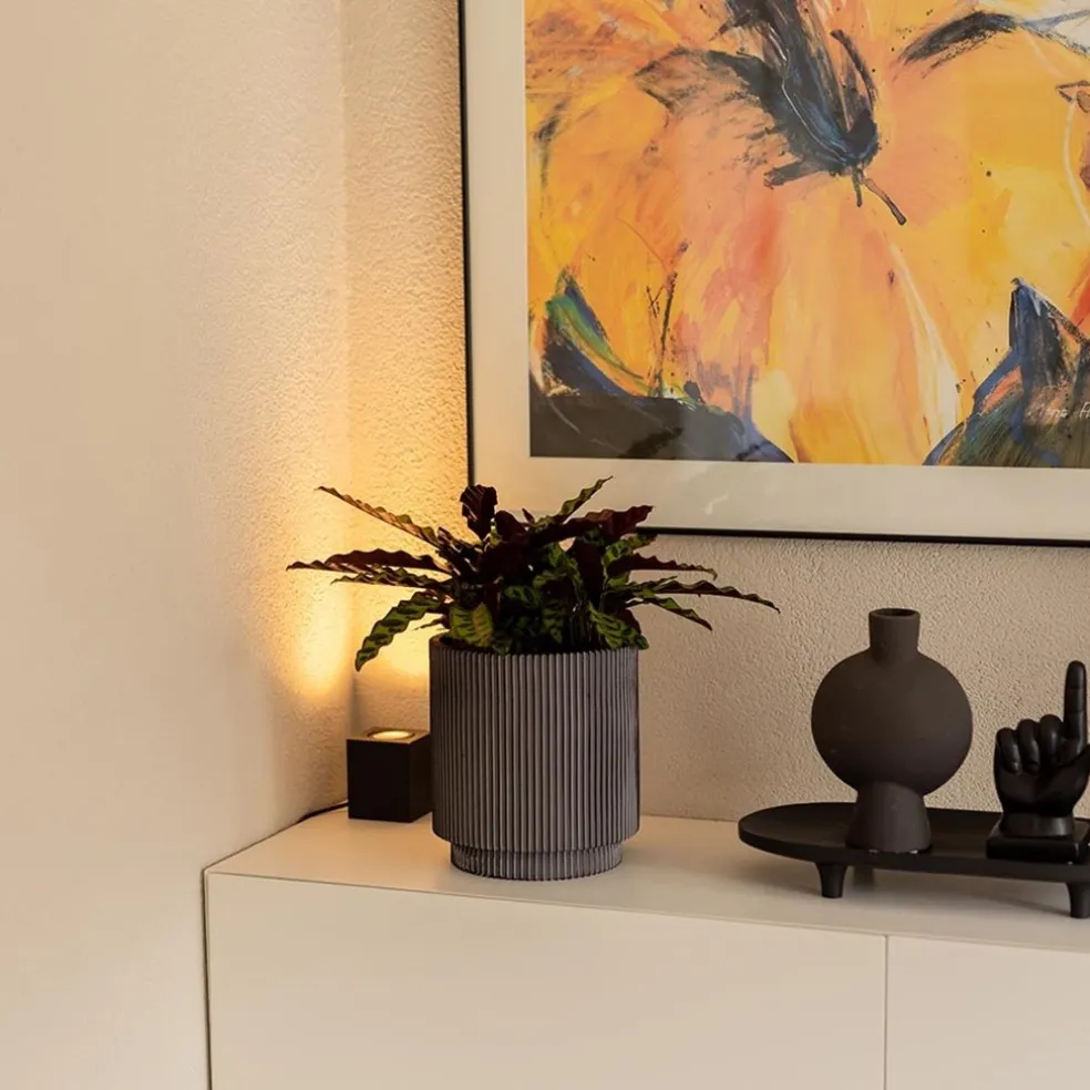 Tafelspot/vloerspot Rebel zwart vierkant