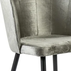 Trendy eetkamerstoel velours met zwarte poot