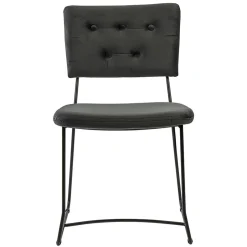 Trendy eetkamerstoel velvet grijs met metalen poot