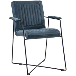 Trendy moderne eetkamerstoel metaal/stof