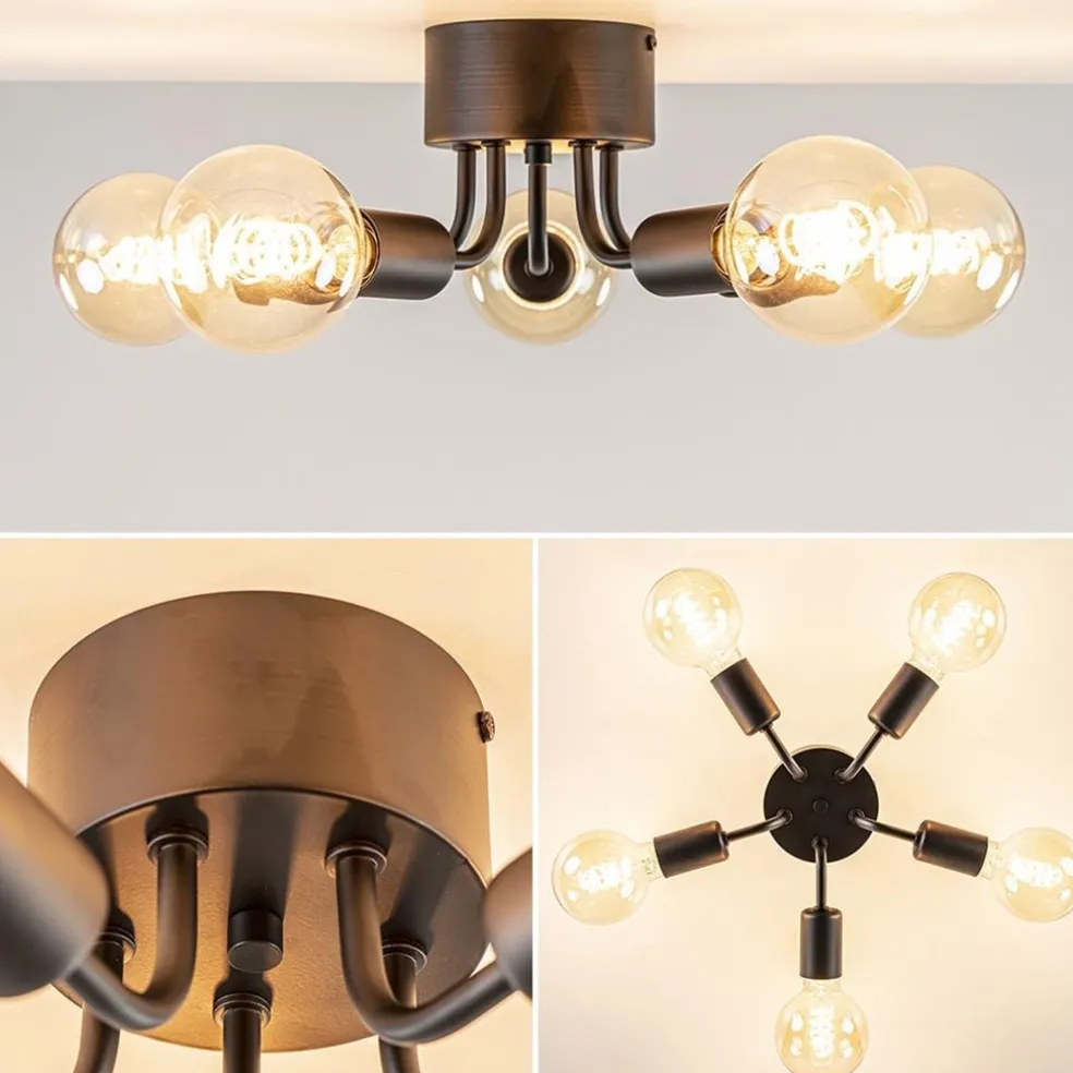 Trendy plafondlamp mat zwart exclusief lichtbron