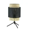 Trendy tafellamp driepoot zwart met webbing