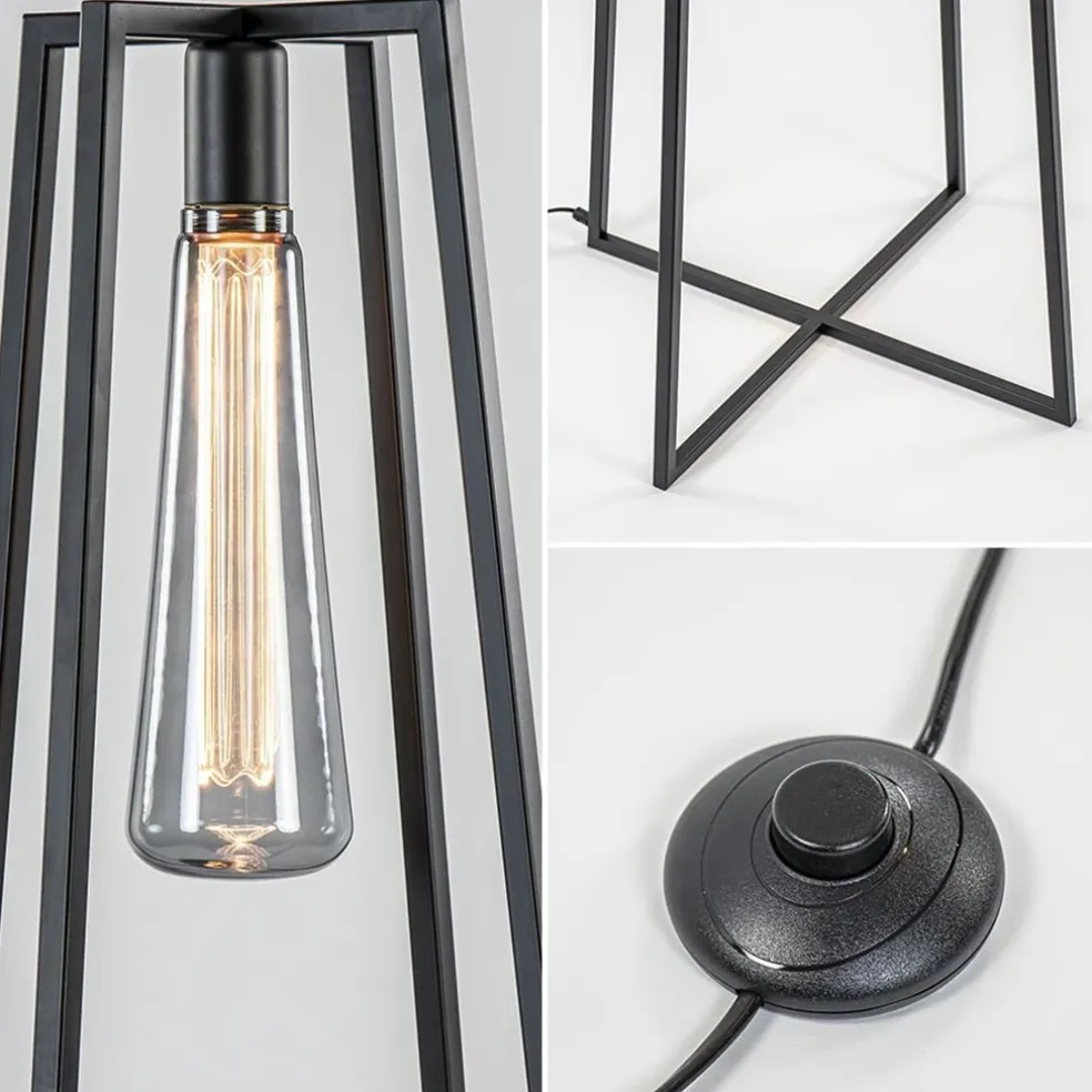 Trendy vloerlamp zwart frame excl lichtbron
