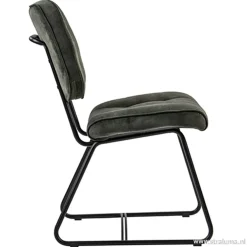 Velourse eetkamerstoel met zwarte poten