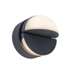 Verstelbare buitenlamp rond donker grijs inclusief LED