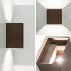 Verstelbare LED buitenlamp aluminium bruin