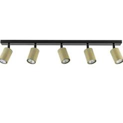 Verstelbare 5-lichts GU10 opbouwspot goud met zwart