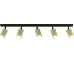 Verstelbare 5-lichts GU10 opbouwspot goud met zwart