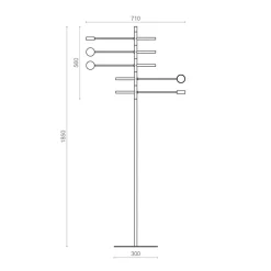 Verstelbare 5-lichts LED vloerlamp zwart dimbaar