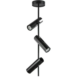 Verstelbare 3-lichts plafondspot zwart metaal
