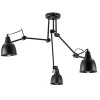 Verstelbare 3-lichts plafondlamp met zwarte kappen