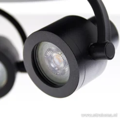 Verstelbare opbouwspot zwart 3-lichts
