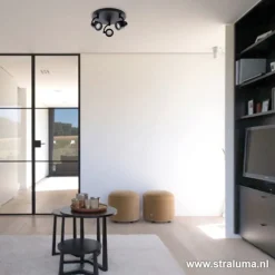 Verstelbare opbouwspot zwart 3-lichts