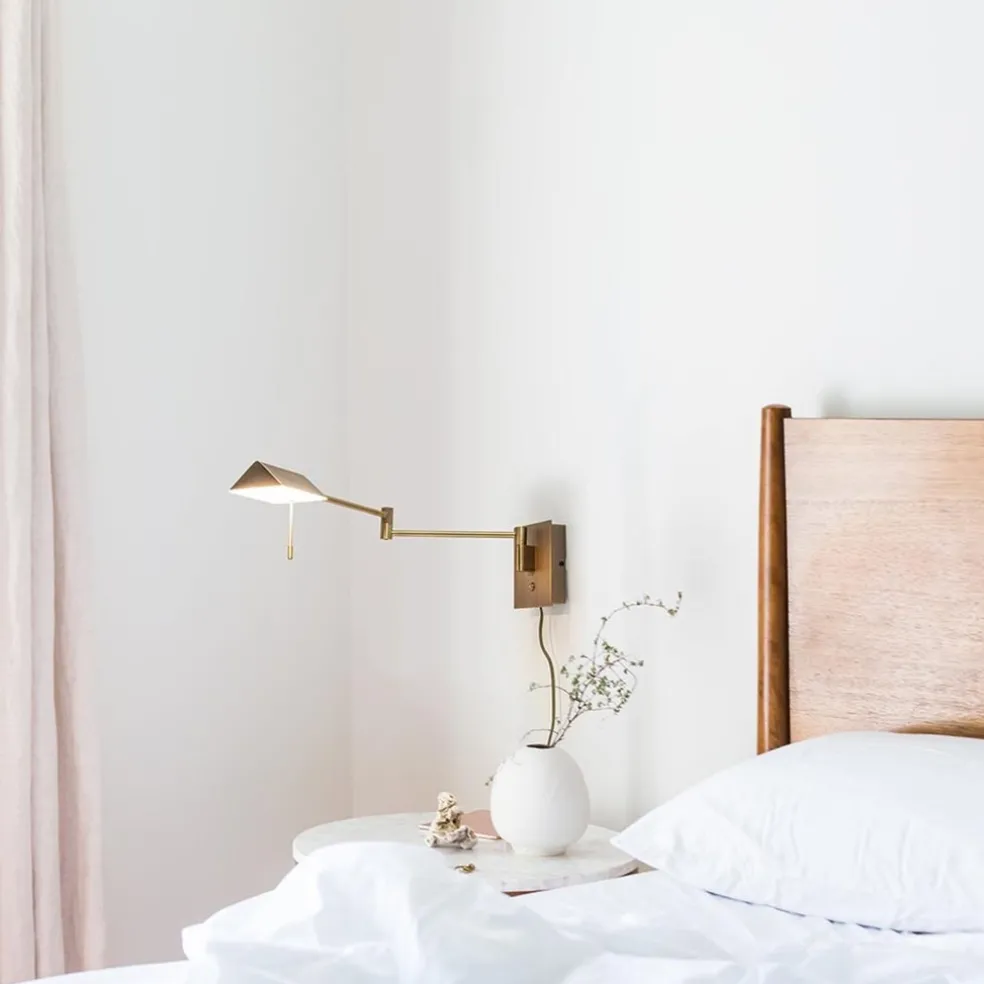 Verstelbare wandlamp brons inclusief LED dim to warm