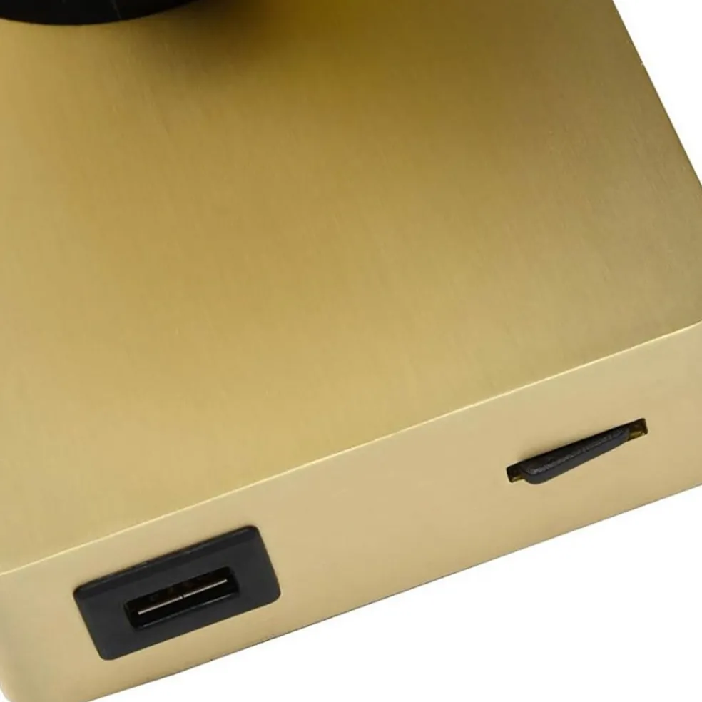 Verstelbare wandlamp mat goud inclusief dimbaar LED en USB