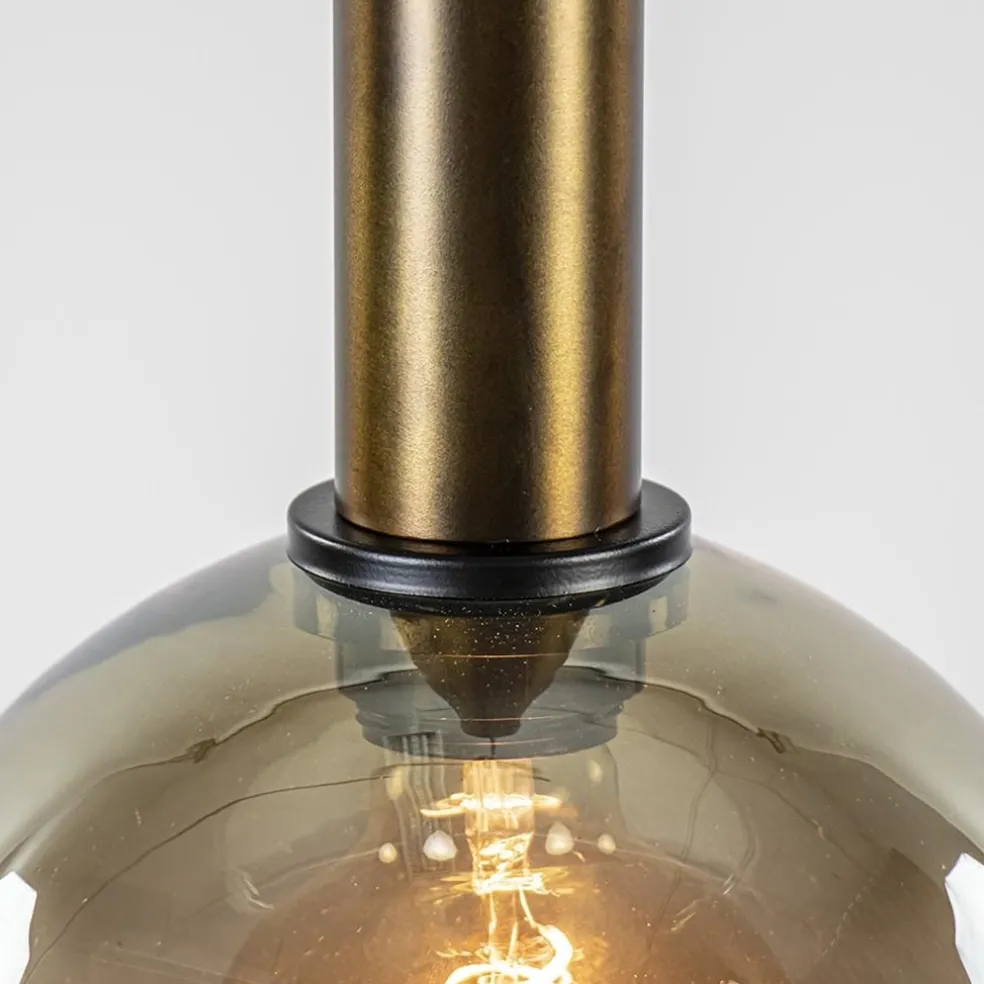 Videlamp Bella 5L rond zwart/brons+smoke