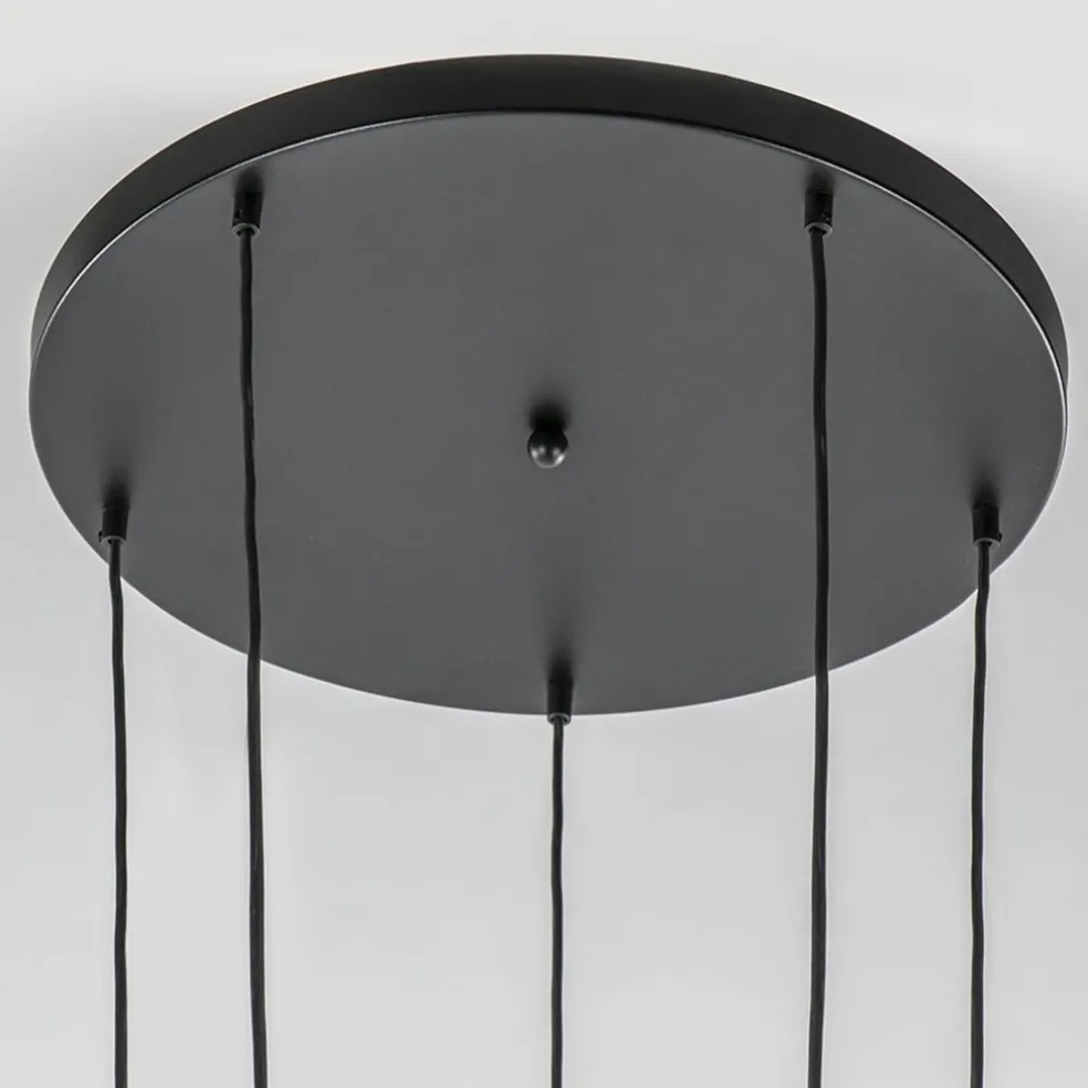 Videlamp Bella 5L rond zwart/brons+smoke