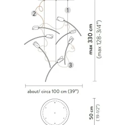 Videlamp Tulip 7L prisma/brass