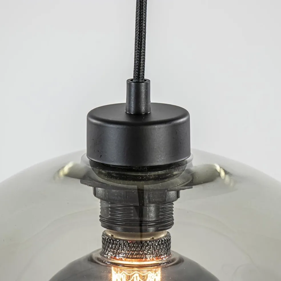 Videlamp zwart 5-lichts smoke glas