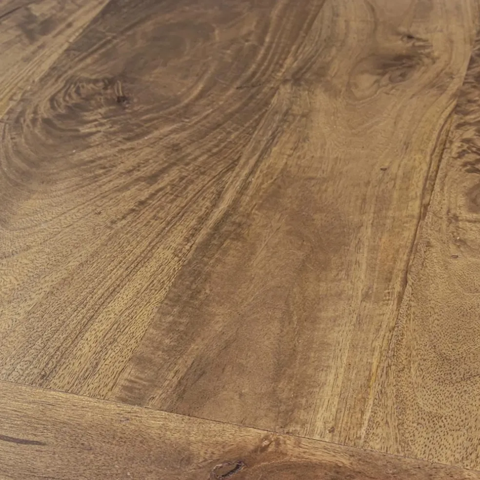 Vierkante bartafel mangohout 80x80 cm met zwarte poot