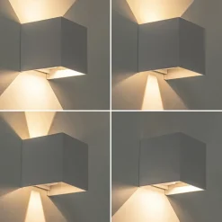 Vierkante buitenlamp wand wit IP54