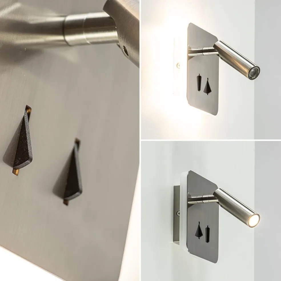 Vierkante LED wandlamp met verstelbare spot