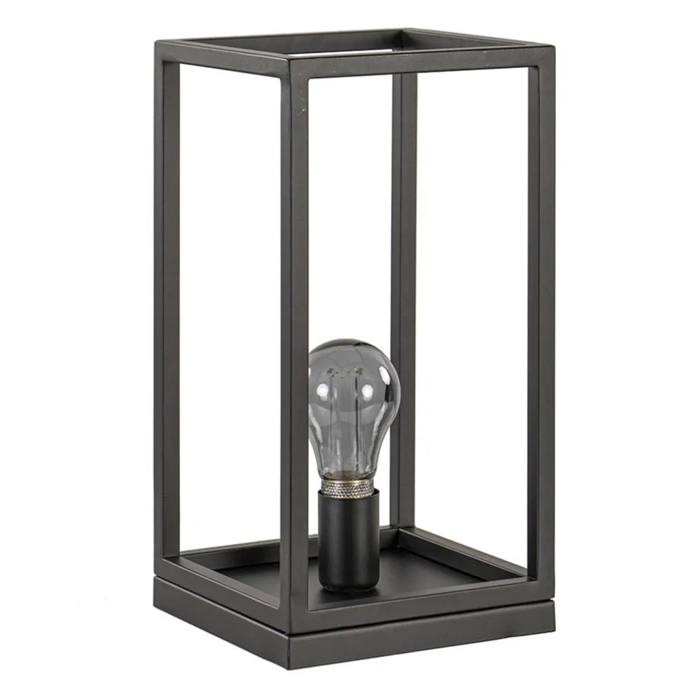 Vierkante tafellamp frame zwart modern