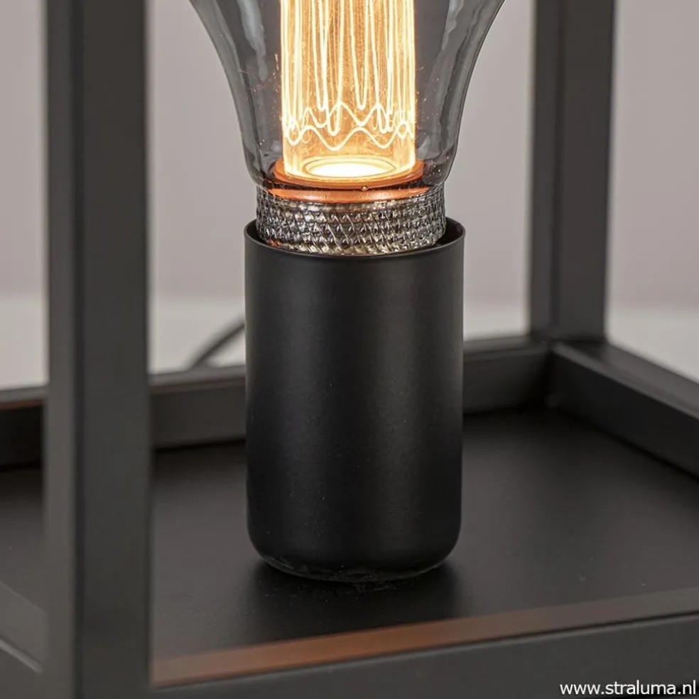 Vierkante tafellamp frame zwart modern