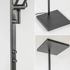 Vierkante uplighter zwart met verstelbare leesarm