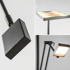 Vierkante uplighter zwart met verstelbare leesarm