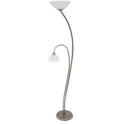 Vloerlamp Capri staal/glas met leeslamp
