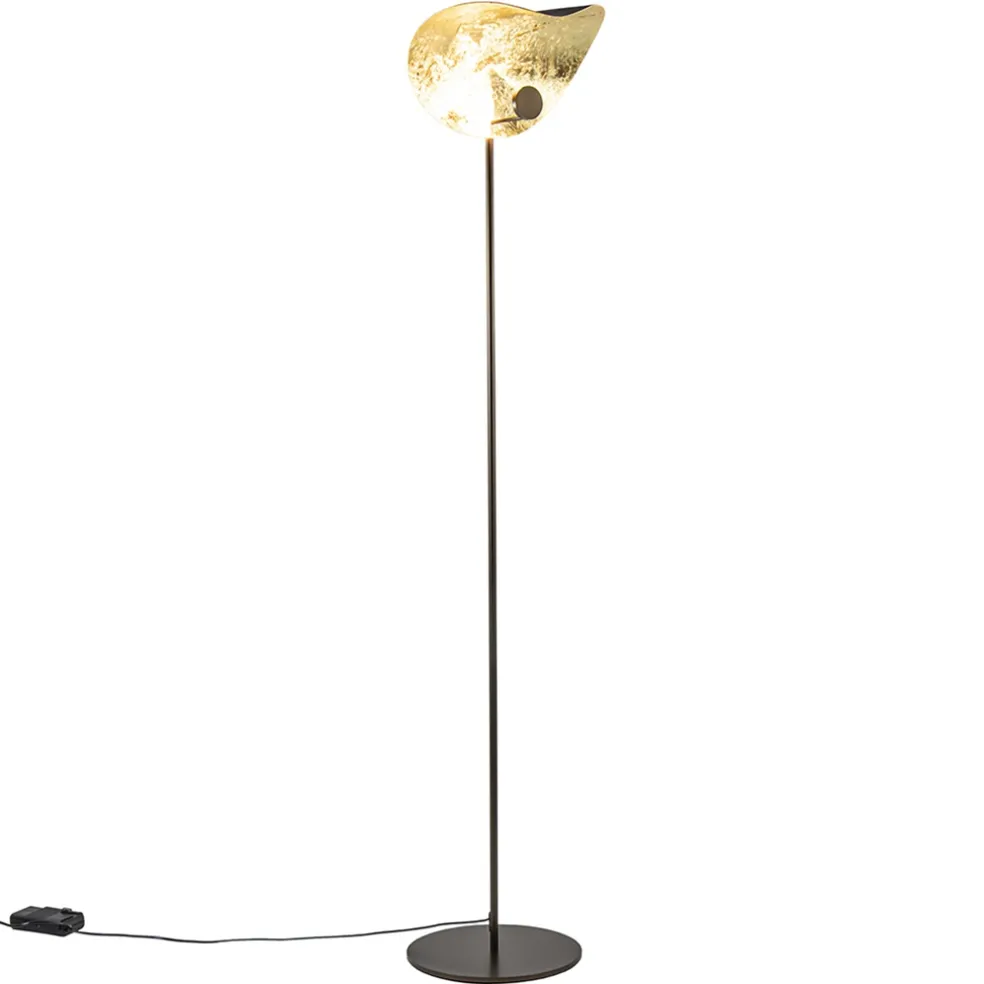 Vloerlamp Chapeau coffee/goldleaf