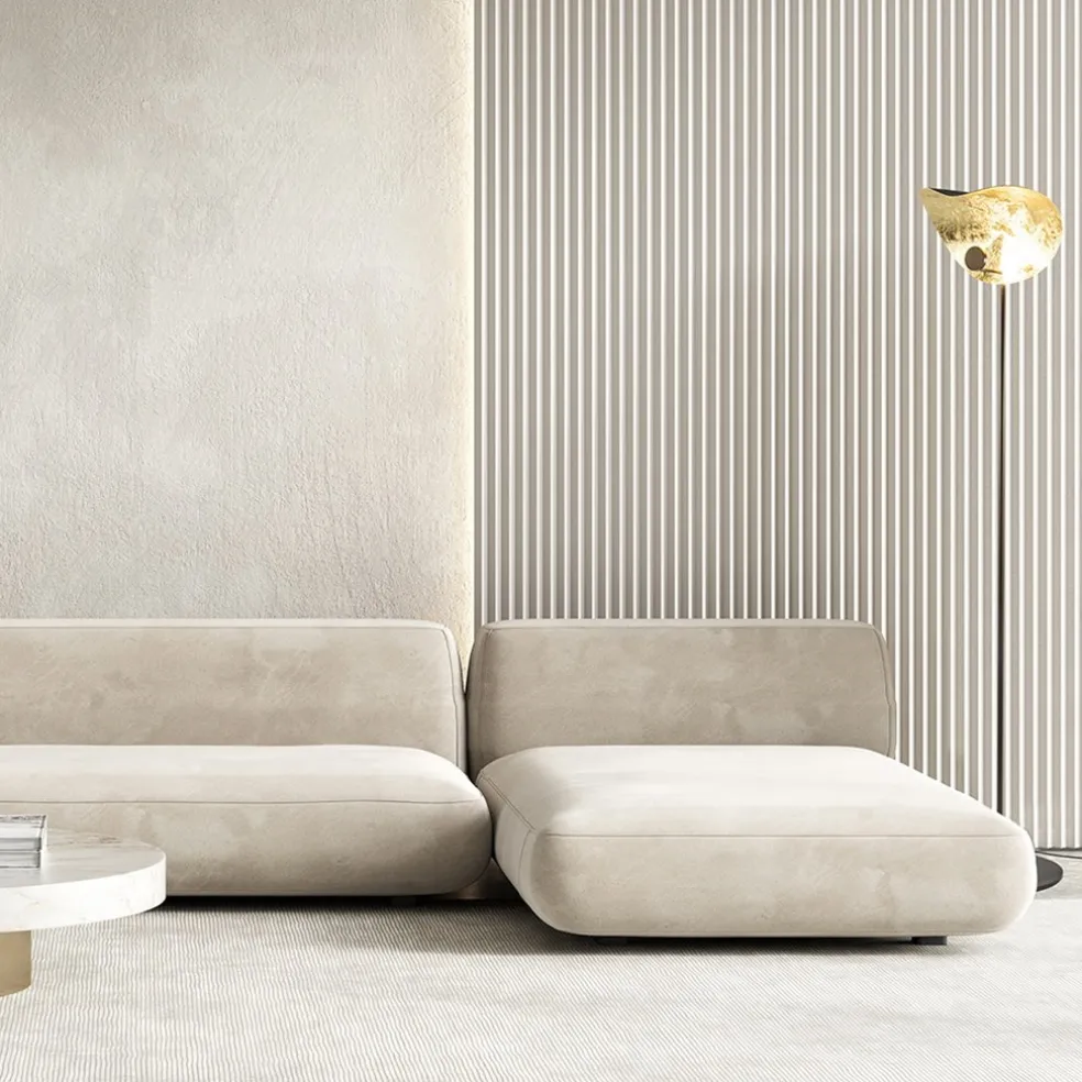 Vloerlamp Chapeau coffee/goldleaf