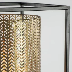 Vloerlamp Frame zwart/goud