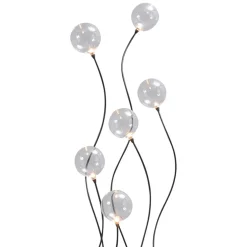 Vloerlamp Gio zwart + bolglas helder