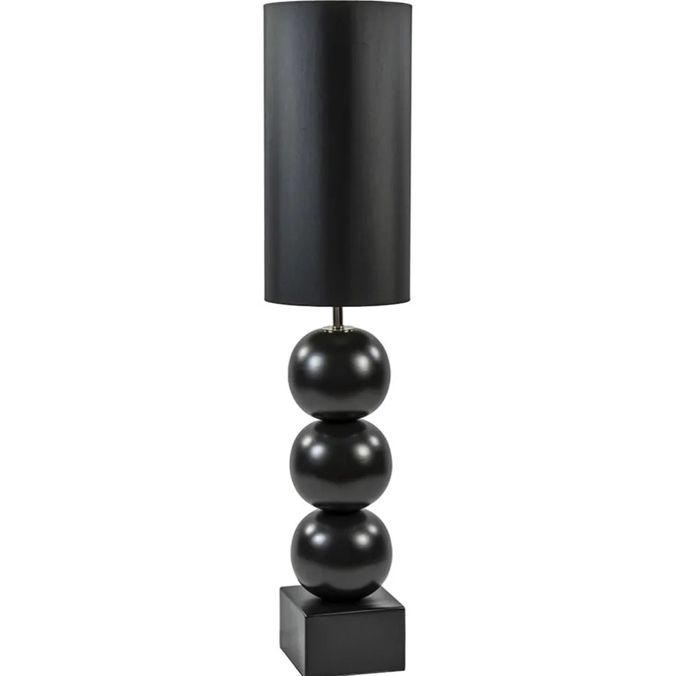 Vloerlamp hotel chic zwart met kap zwart/goud