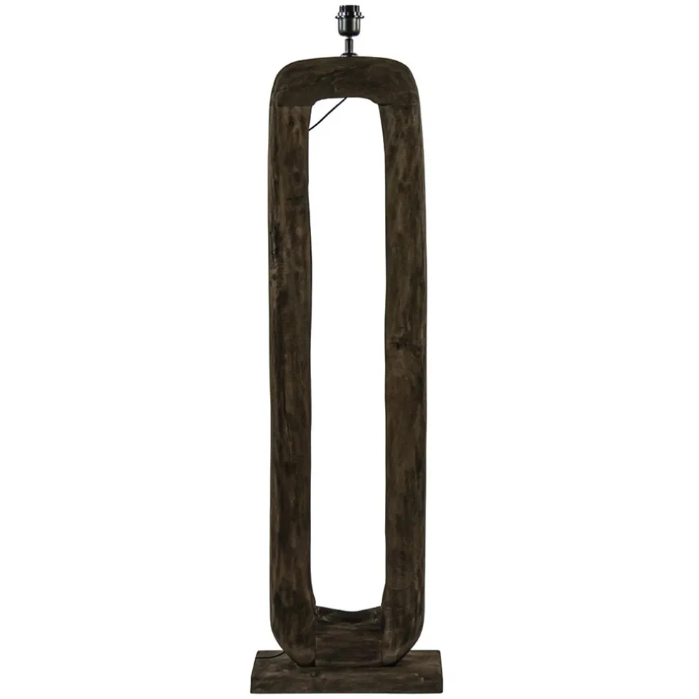 Vloerlamp Kelafo hout chocolade bruin exclusief kap