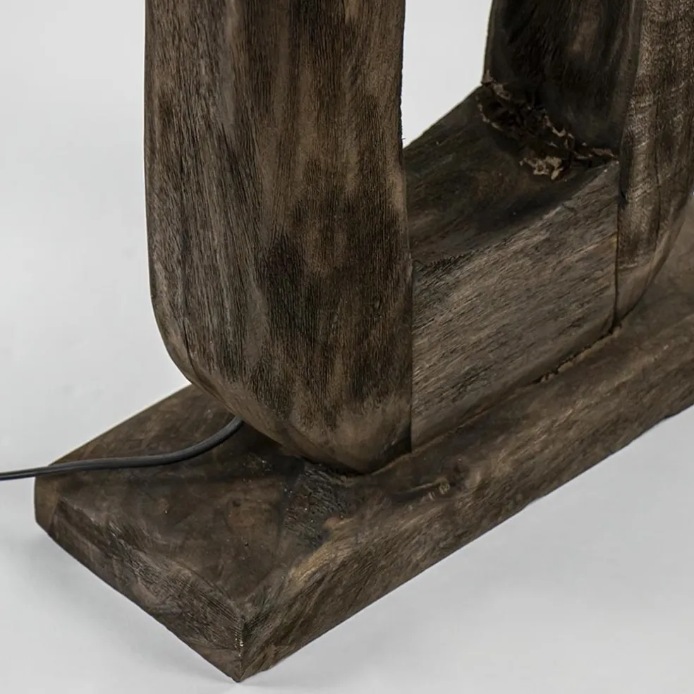 Vloerlamp Kelafo hout chocolade bruin exclusief kap