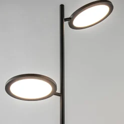 Vloerlamp 2-lichts zwart inclusief 3-standen dimbaar LED