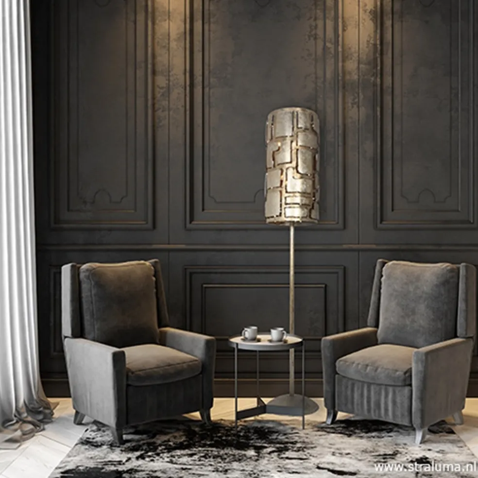 Vloerlamp Pablo oud zilver