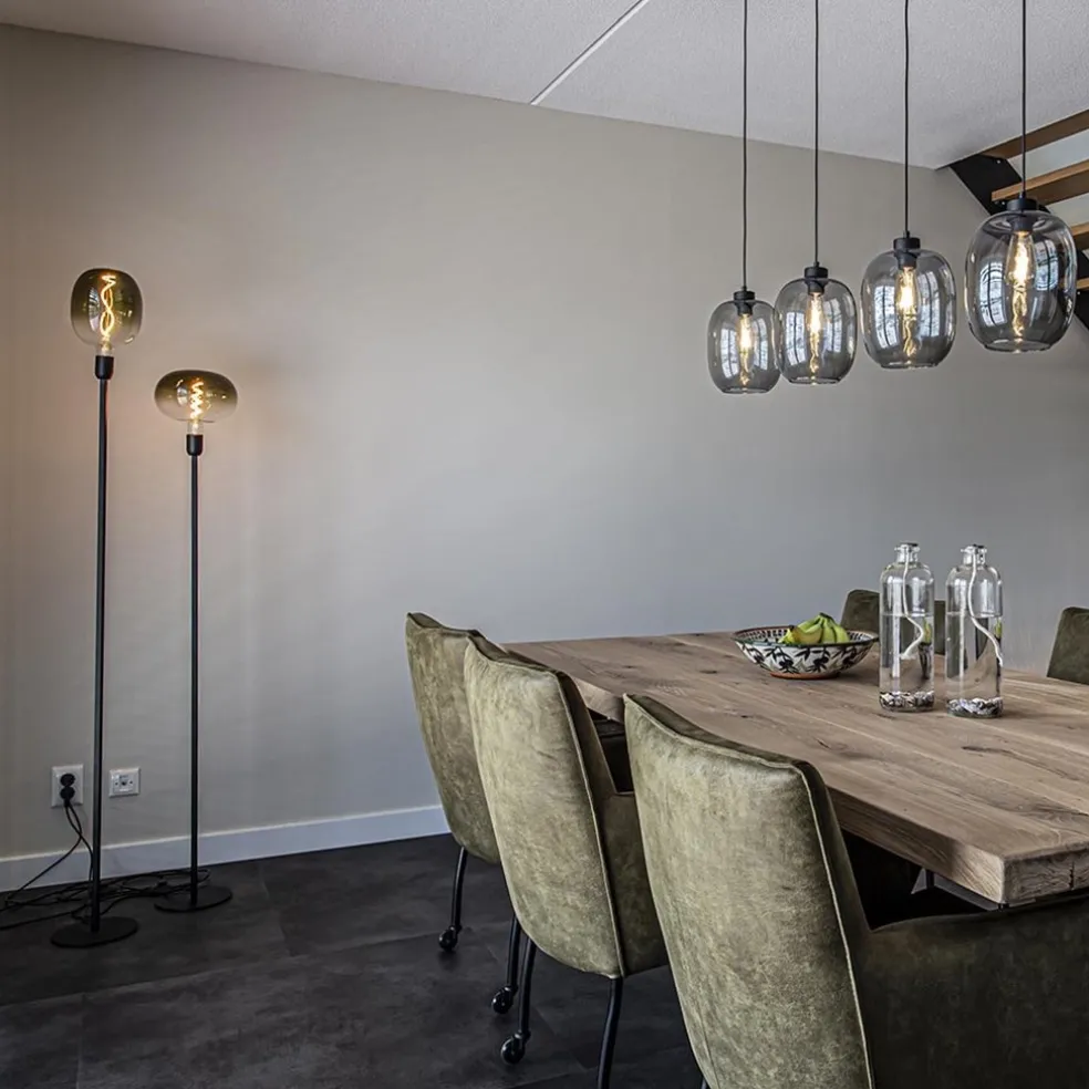 Vloerlamp Tube zwart 136cm excl. lichtbron