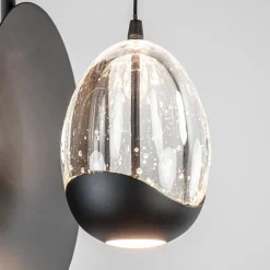 Wandlamp Black Egg zwart/helder glas